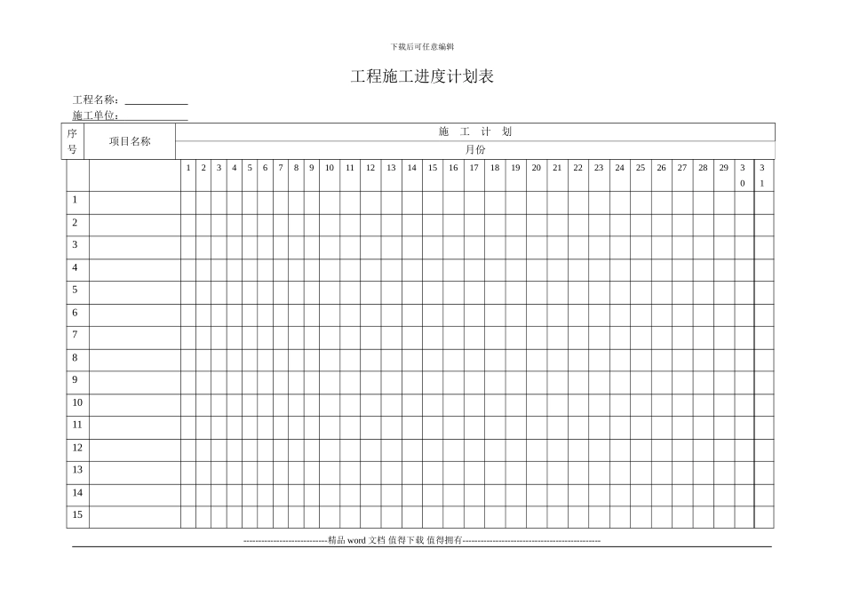单位工程施工进度计划表样表_第2页