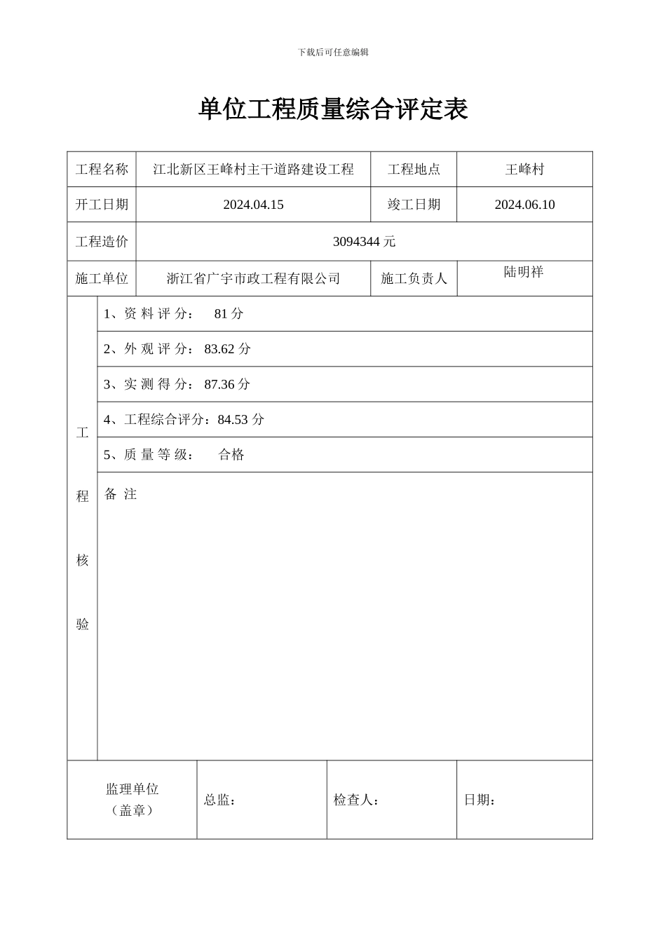 单位工程综合评定_第1页