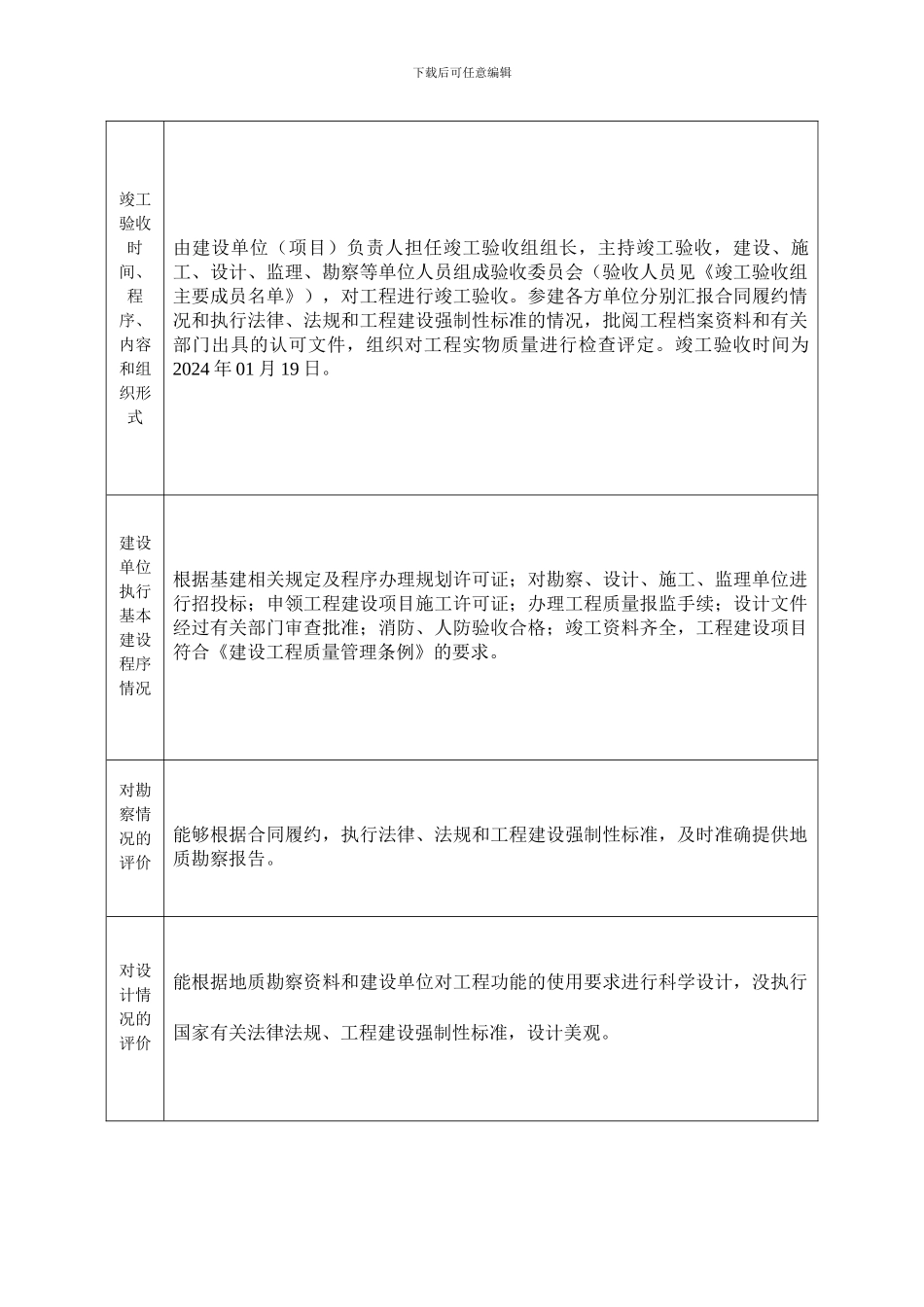 单位工程竣工验收报告范本_第3页