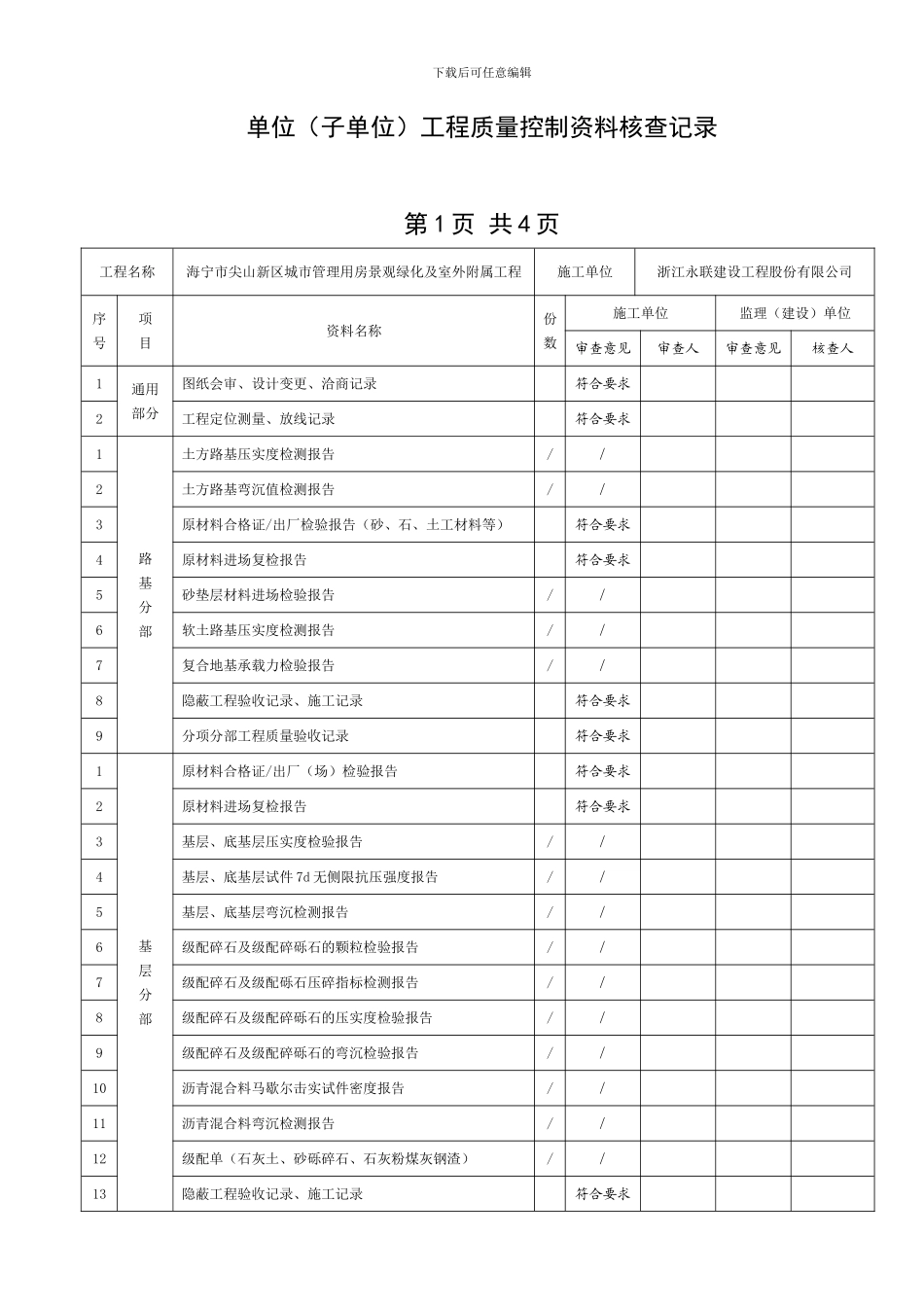 单位工程质量竣工验收记录_第2页