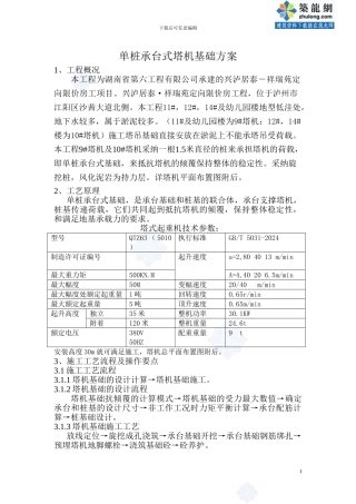 单桩承台式塔吊深基础施工方案-secret