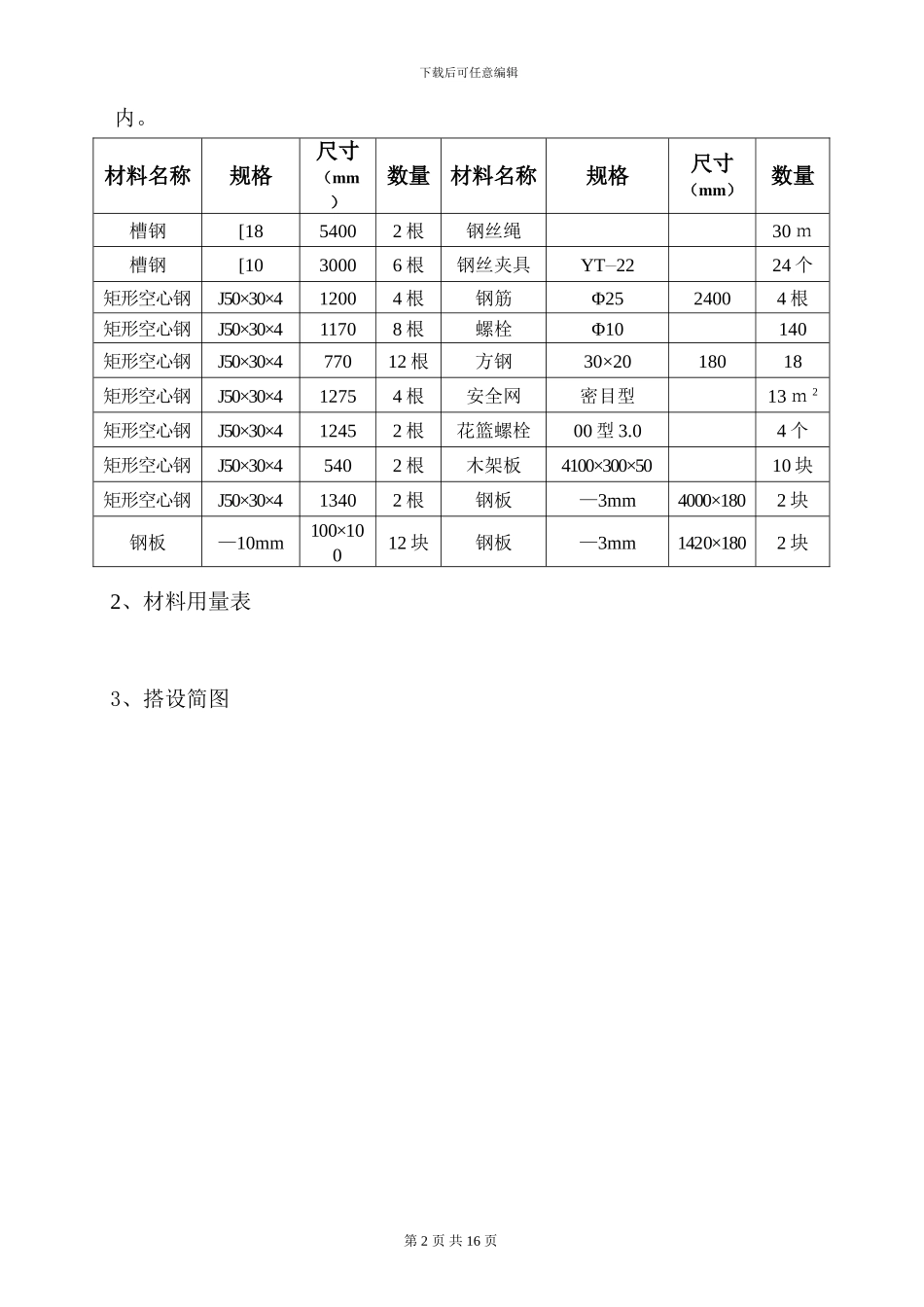 卸料平台施工方案-secret_第2页