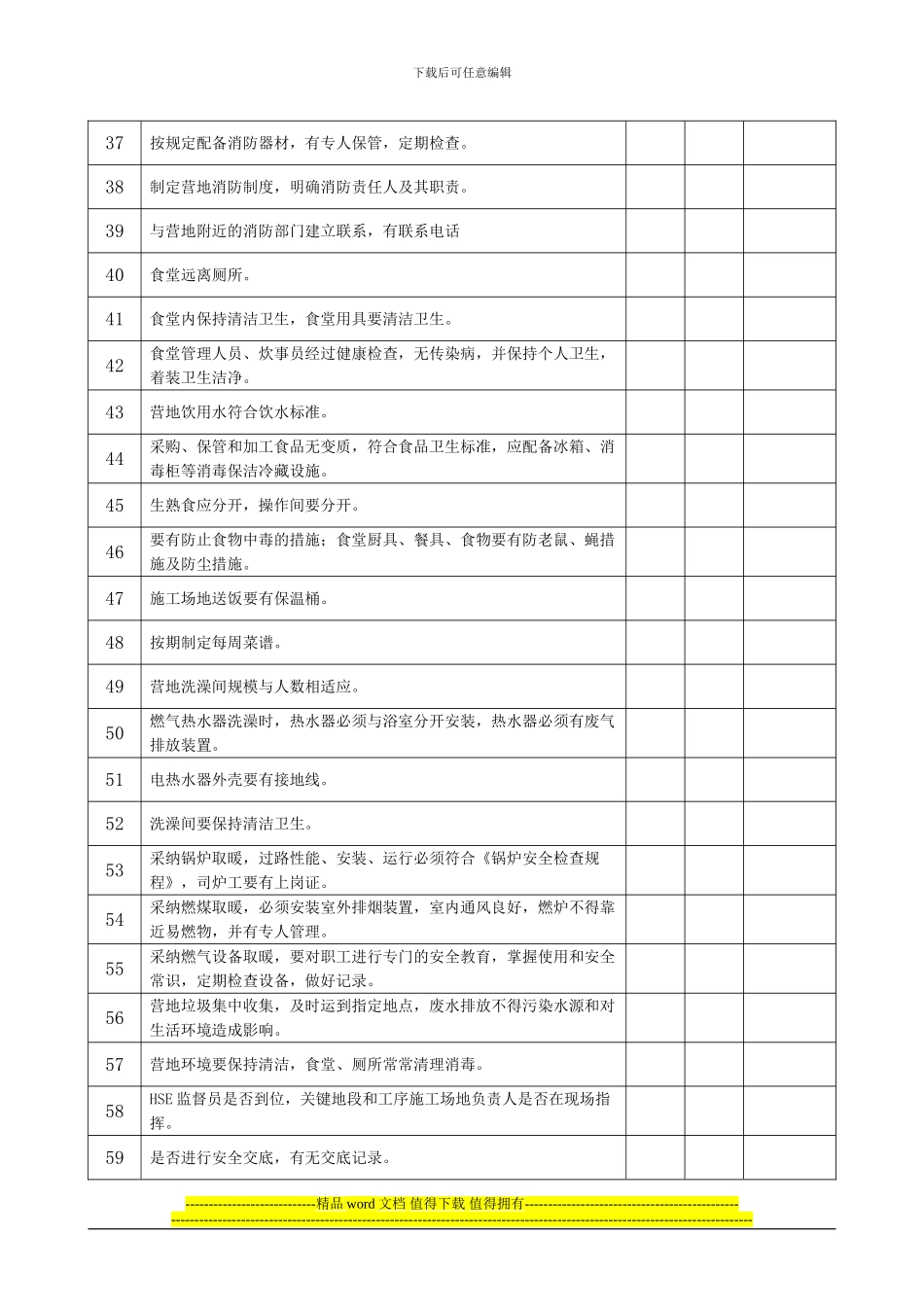 厂务工程项目检查清单HSE_第3页