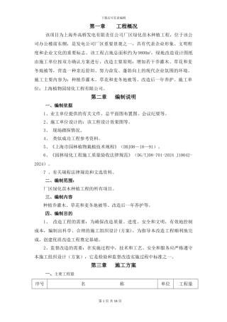 厂区绿化苗木种植施工方案