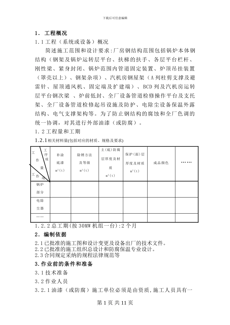 厂房钢结构油漆厂房钢结构油漆施工作业指导书_第1页