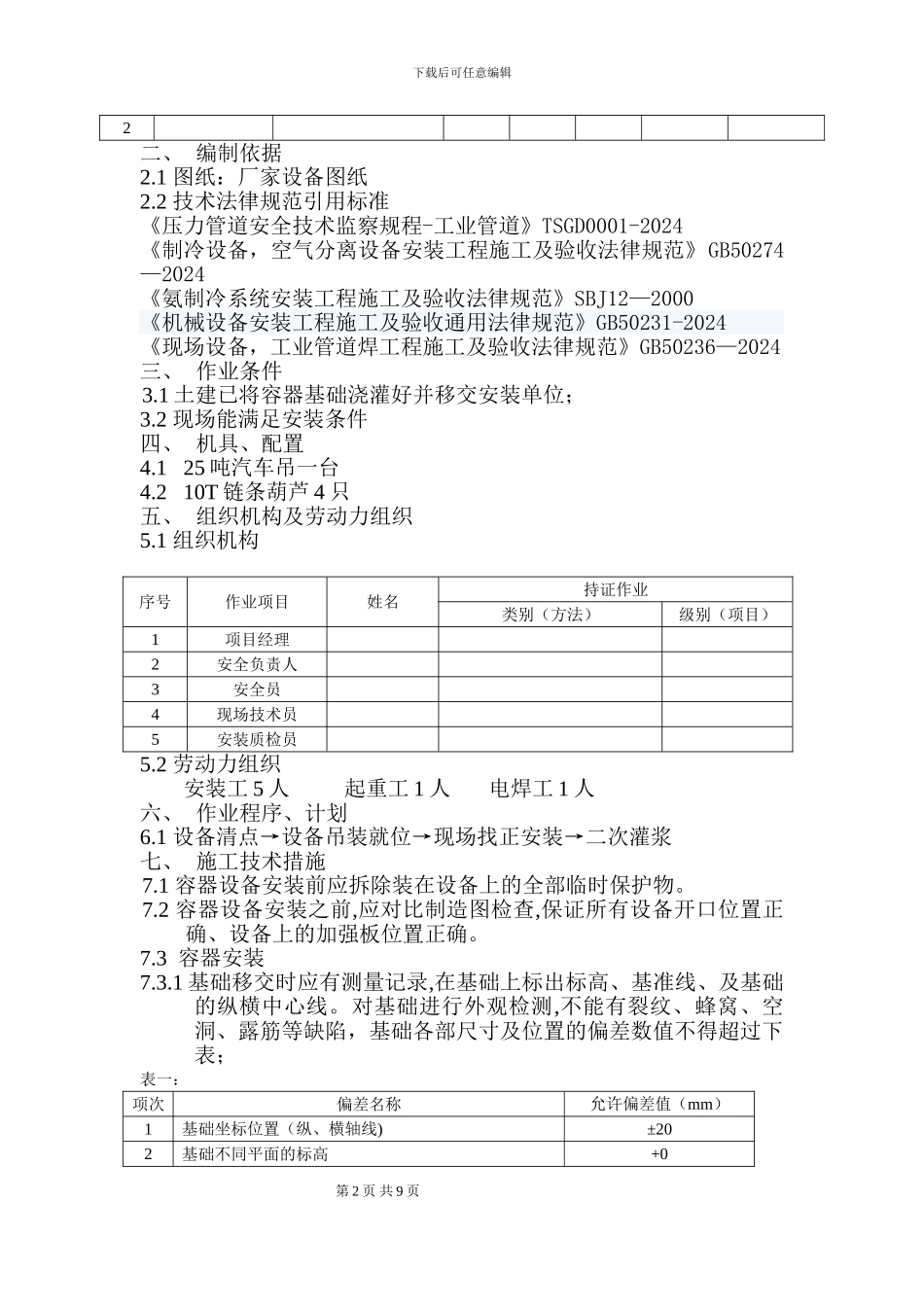 压力容器安装方案_第2页