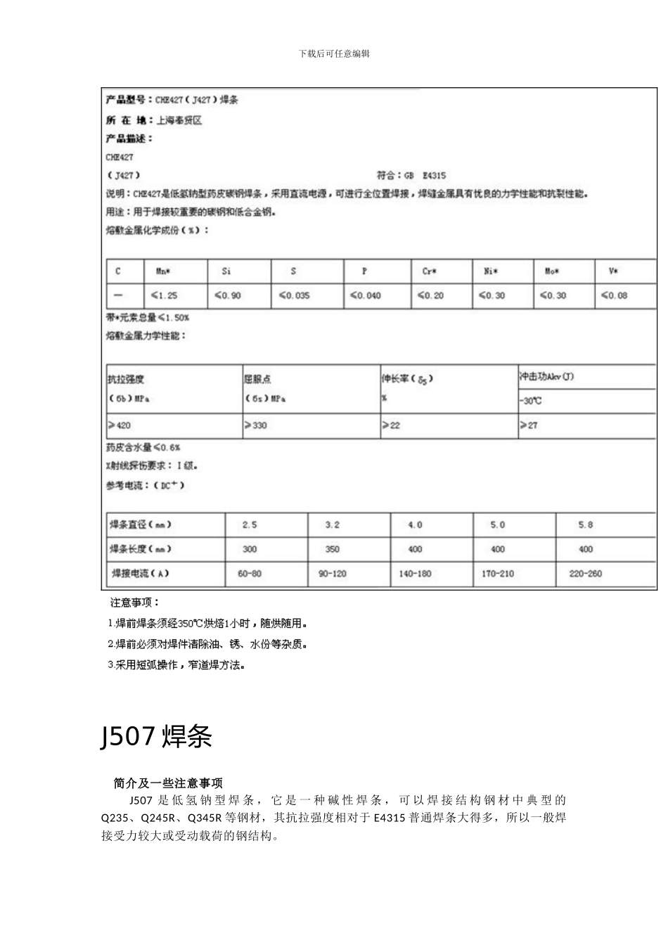 压力容器焊接常用焊条型号及参数_第2页
