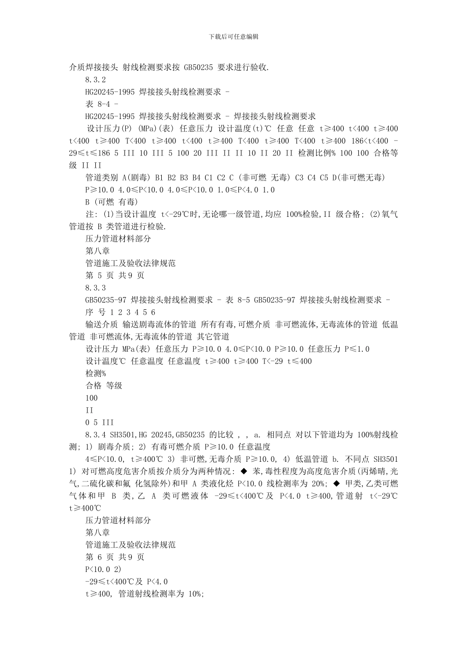压力管道培训之材料8管道施工及验收规范_第3页