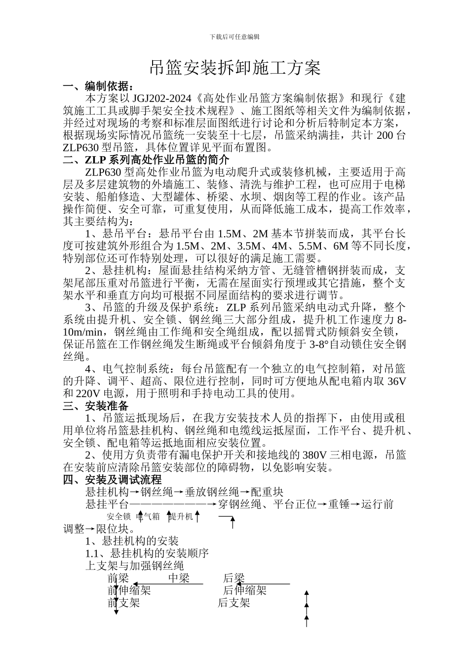 吊篮安装拆卸施工方案_第1页