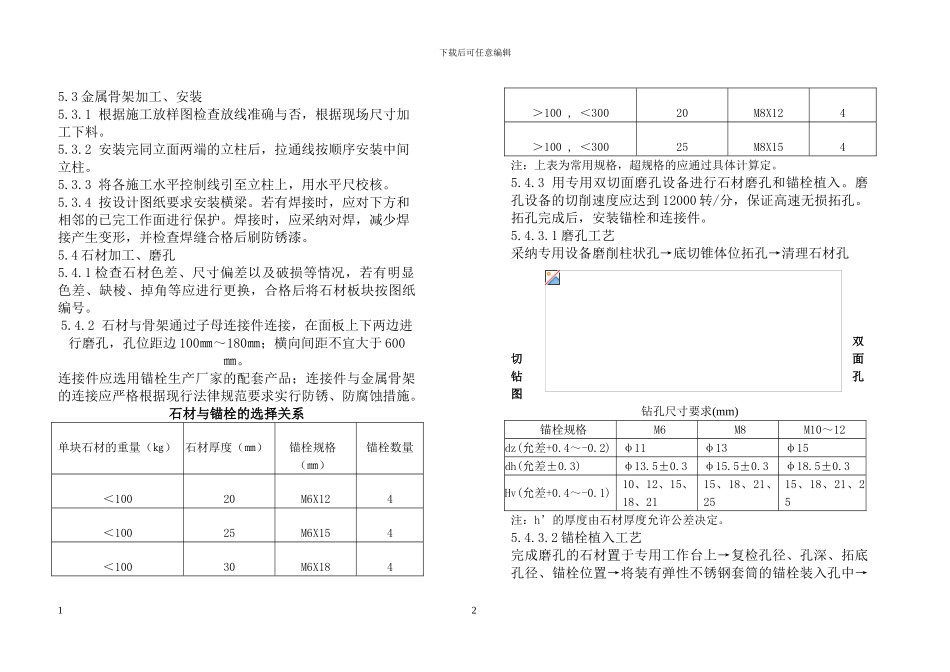 后切式背栓连接干挂石材幕墙施工方案_第2页