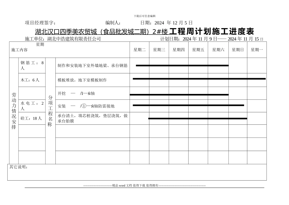 周计划施工进度表_第2页