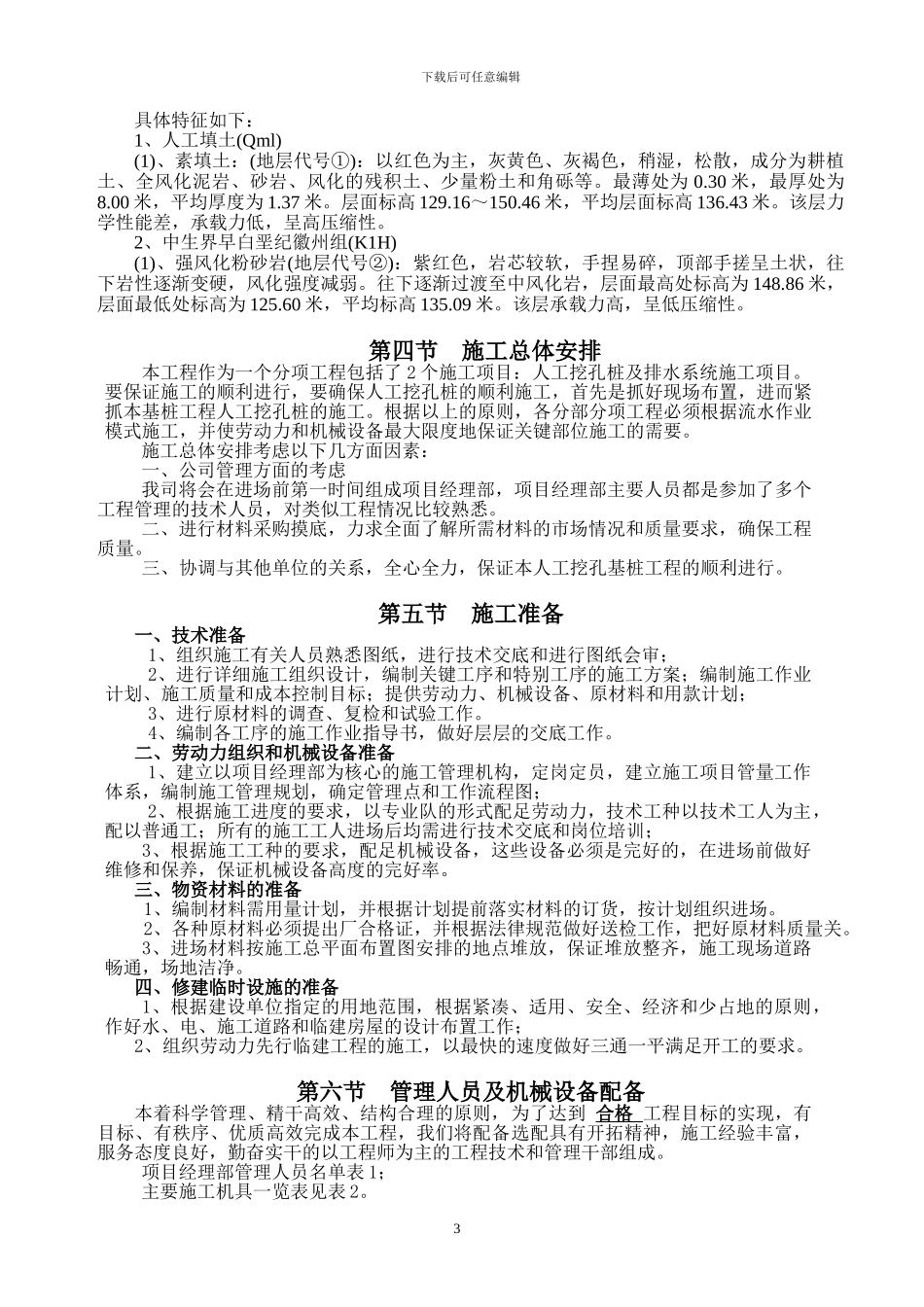 商贸中心人工挖孔桩安全施工方案_第3页