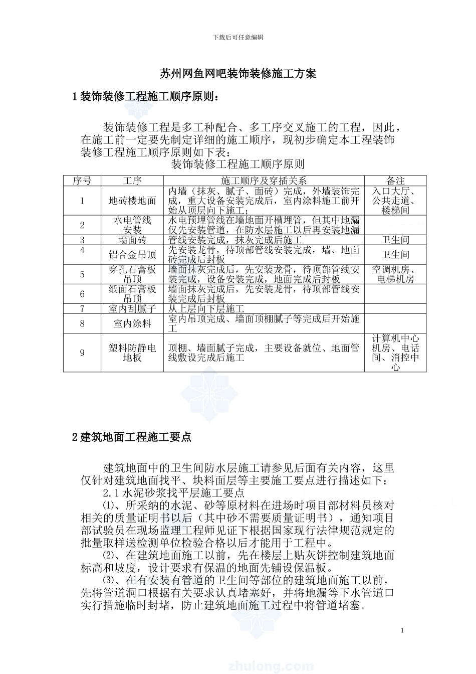 四川某工程装饰装修施工方案-secret_第1页