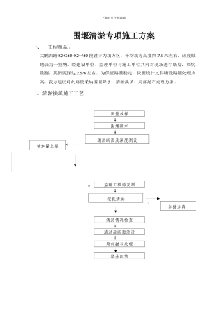 围堰清淤专项施工方案