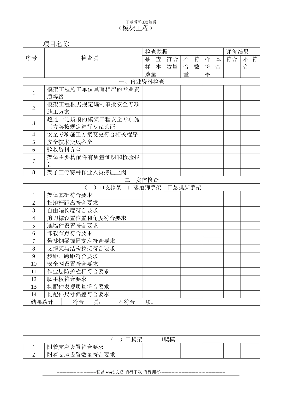 国家建筑施工安全生产检查综合表_第2页