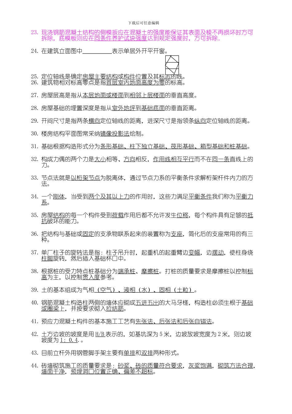 土建施工员历年考试复习题_第2页