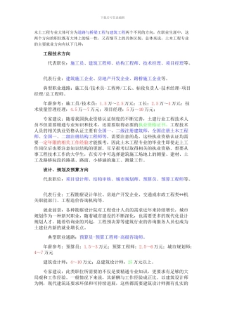 土木工程就业方向分析