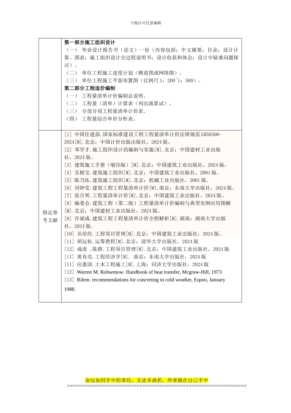 土木施工及估价方向---毕业设计任务书_第3页