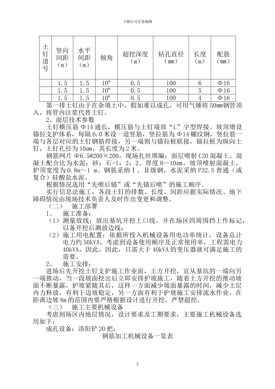 土钉墙支护设计施工方案_第2页
