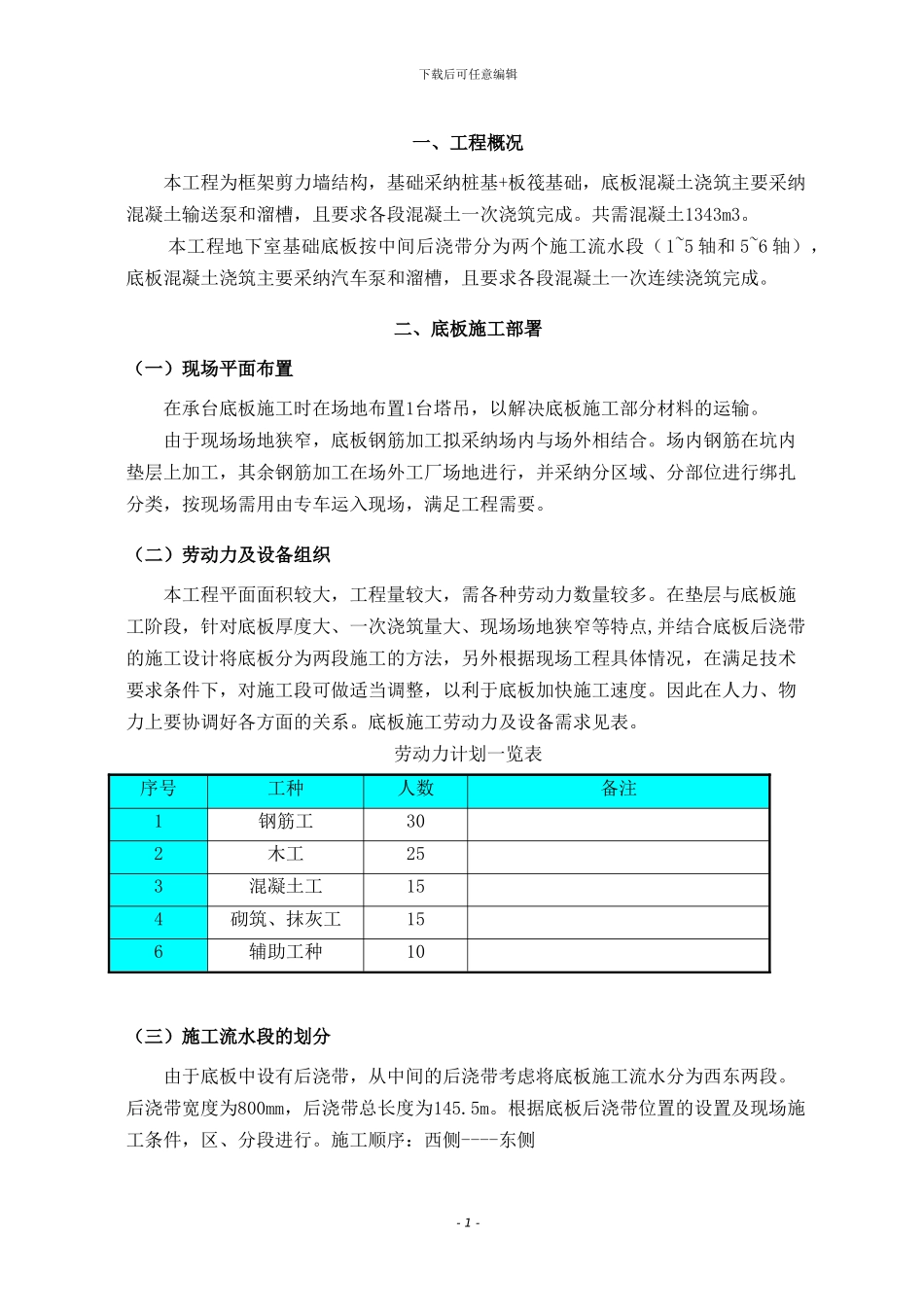 地下室基础底板专项施工方案_第2页