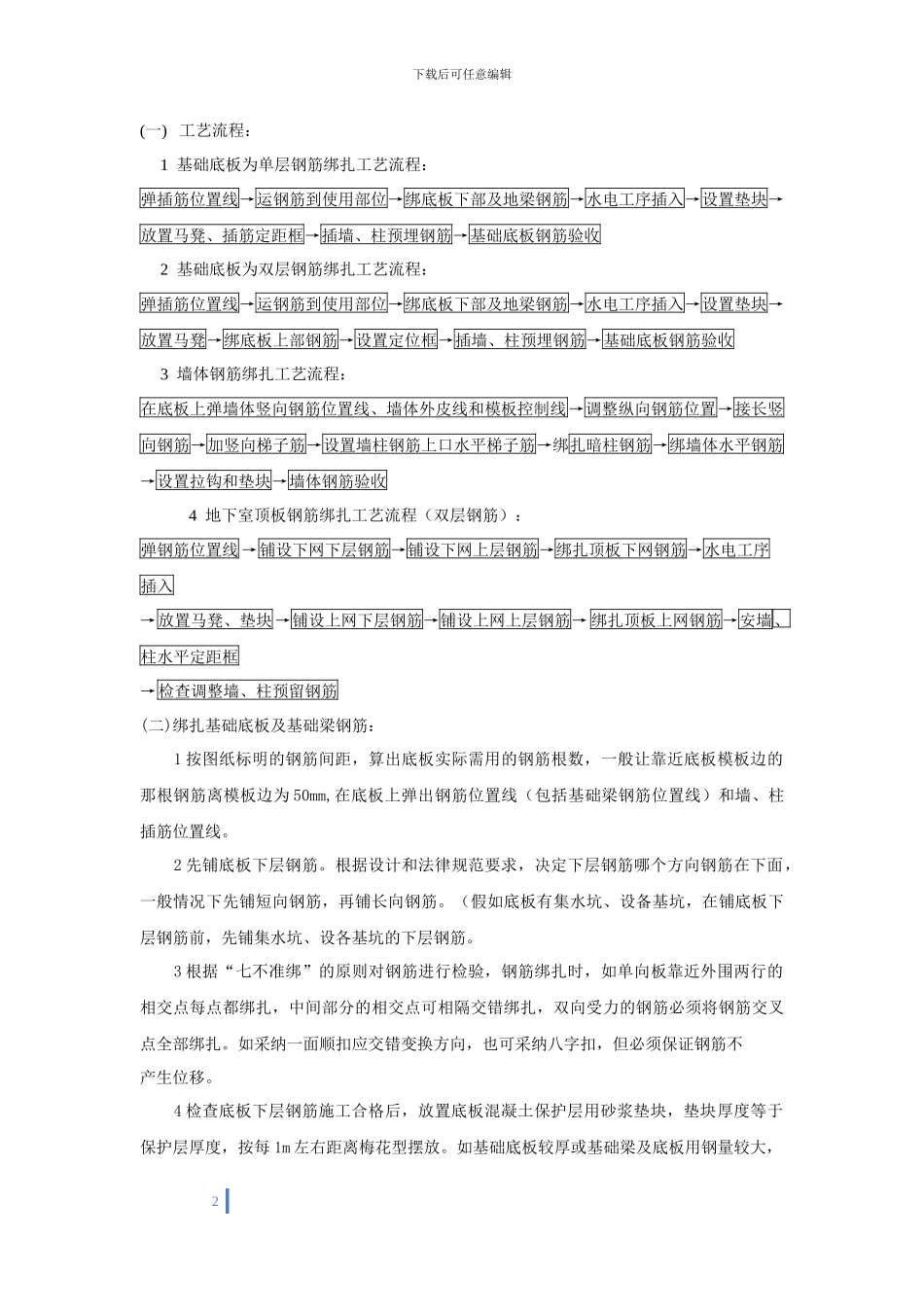 地下室钢筋绑扎施工方案_第2页