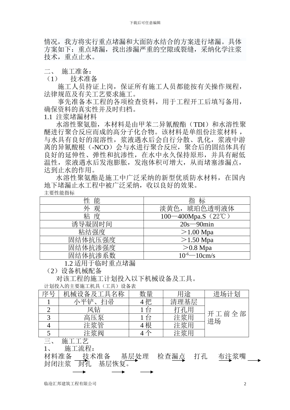地下室防水堵漏施工方案2024.8.17_第2页