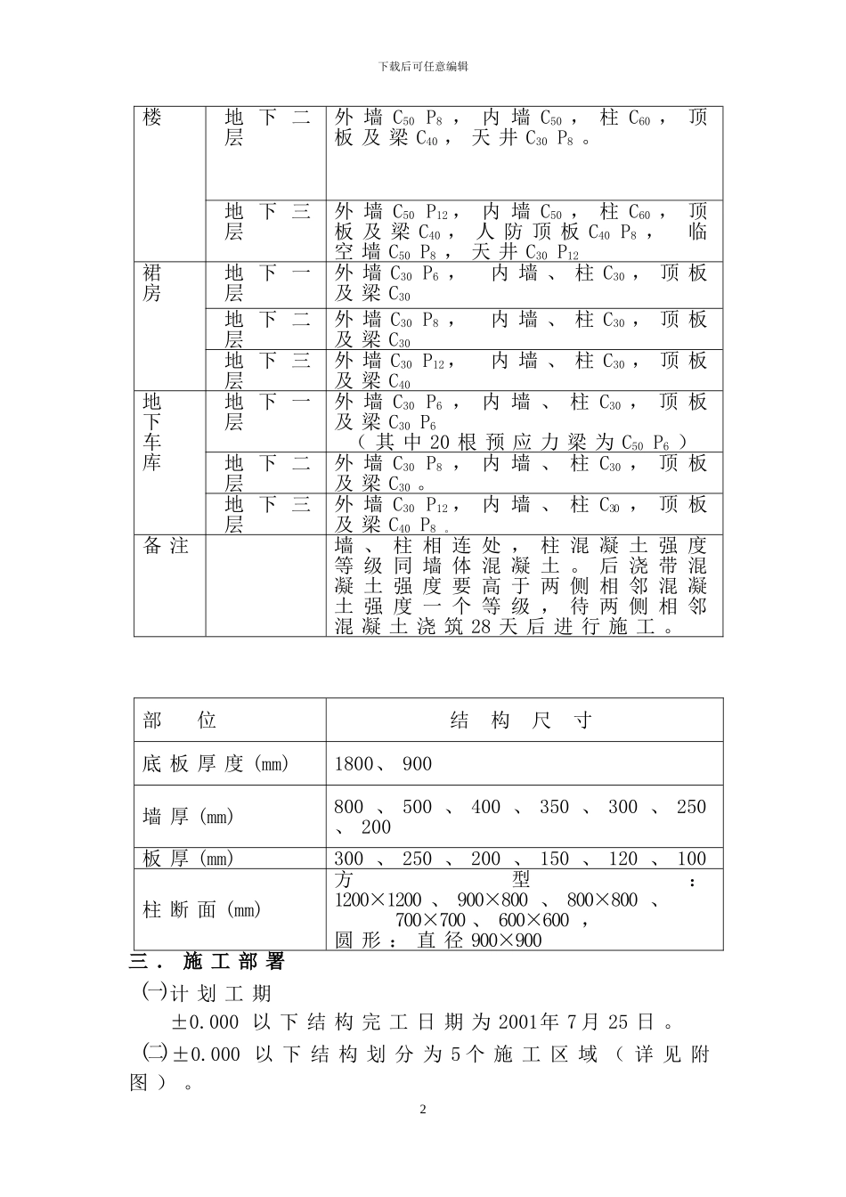 地下砼施工方案_第2页