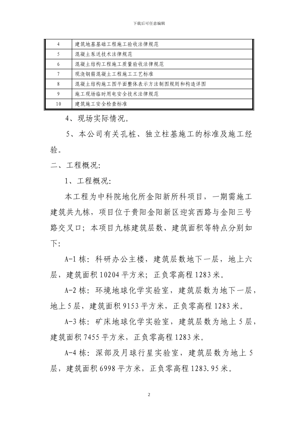 地化所金阳新所人工挖孔桩施工方案_第2页