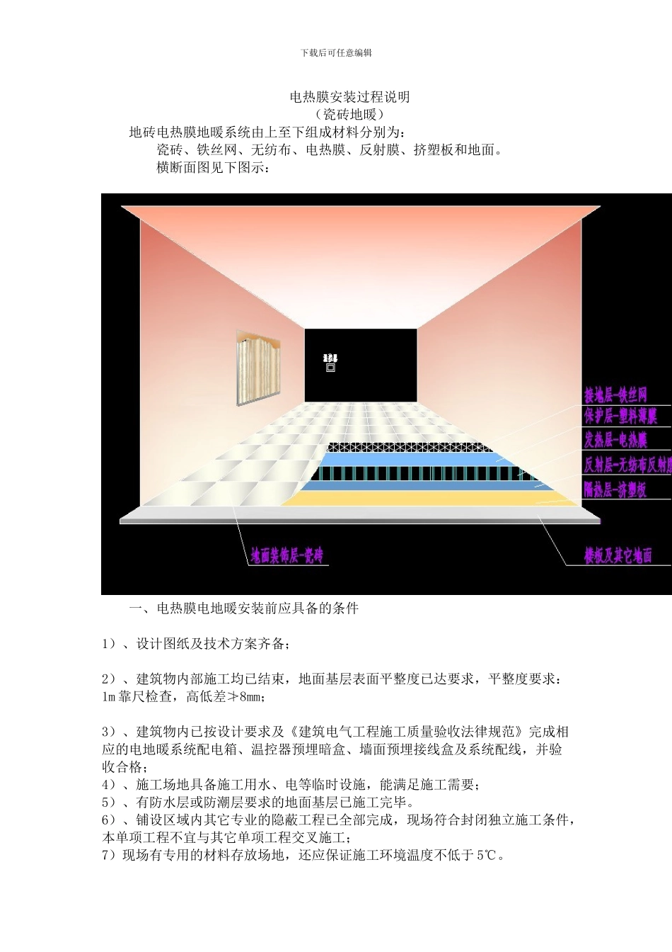 地热-电热模--和地暖--施工工艺安装过程说明_第1页