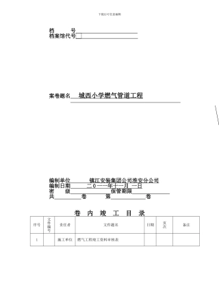 城西小学燃气管道工程