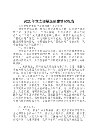 20XX年党支部星级创建情况报告_1
