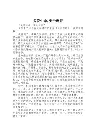 关爱生命,安全出行