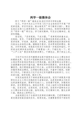 两学一做微体会