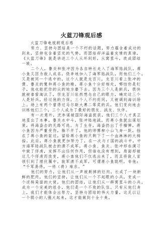 火蓝刀锋观后感