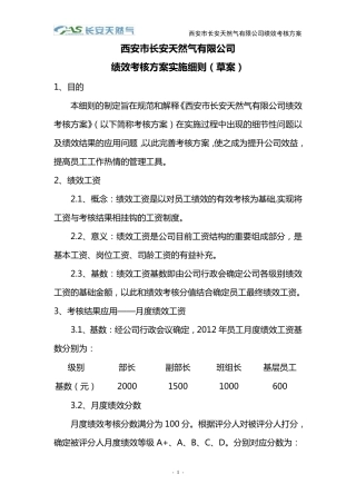 绩效考核方案实施细则