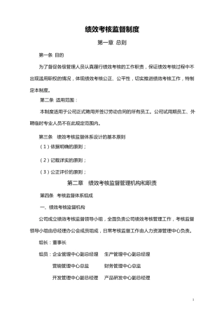 绩效考核监督制度