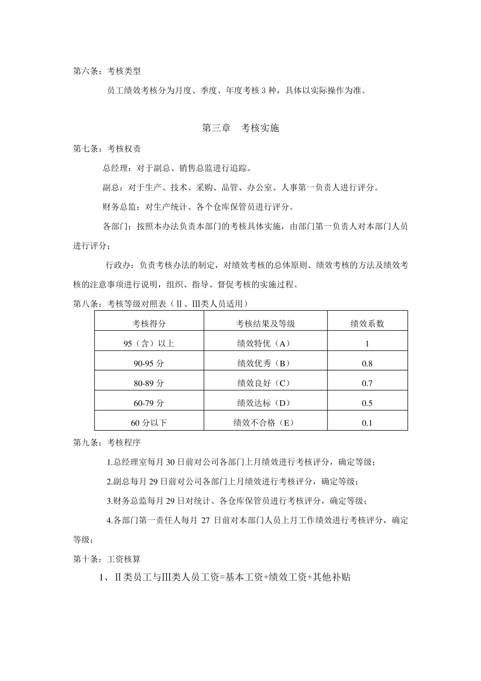 绩效考核管理办法(生产型企业)_第2页