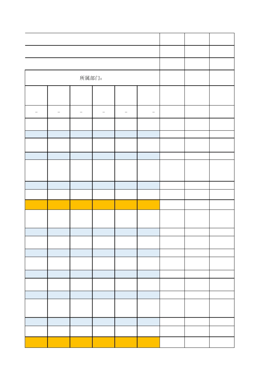 绩效考核表模板_第3页