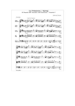 维瓦尔第四季小提琴协奏曲谱春