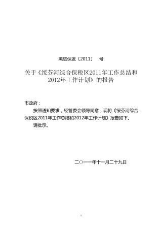 综合保税区工作总结