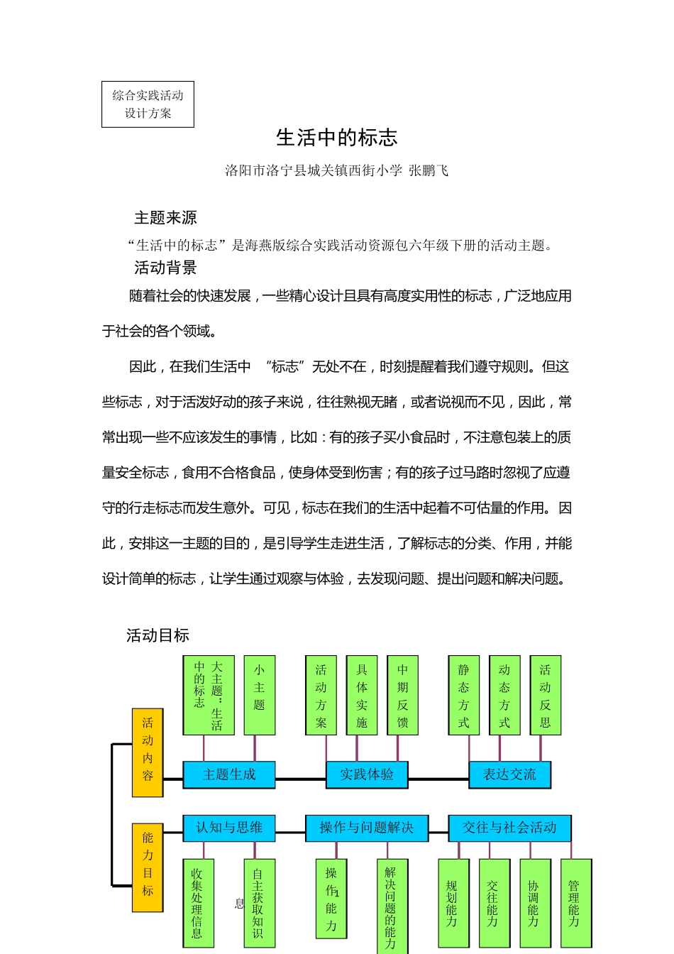 综合实践《生活中的标志》_第1页