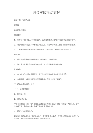 综合实践活动案例