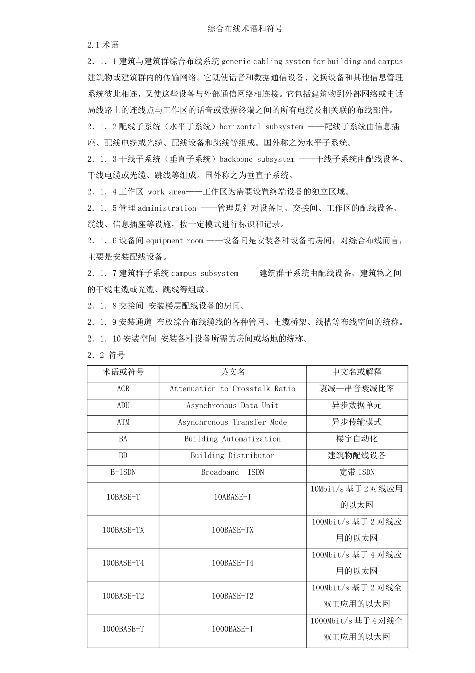 综合布线术语和符号_第1页