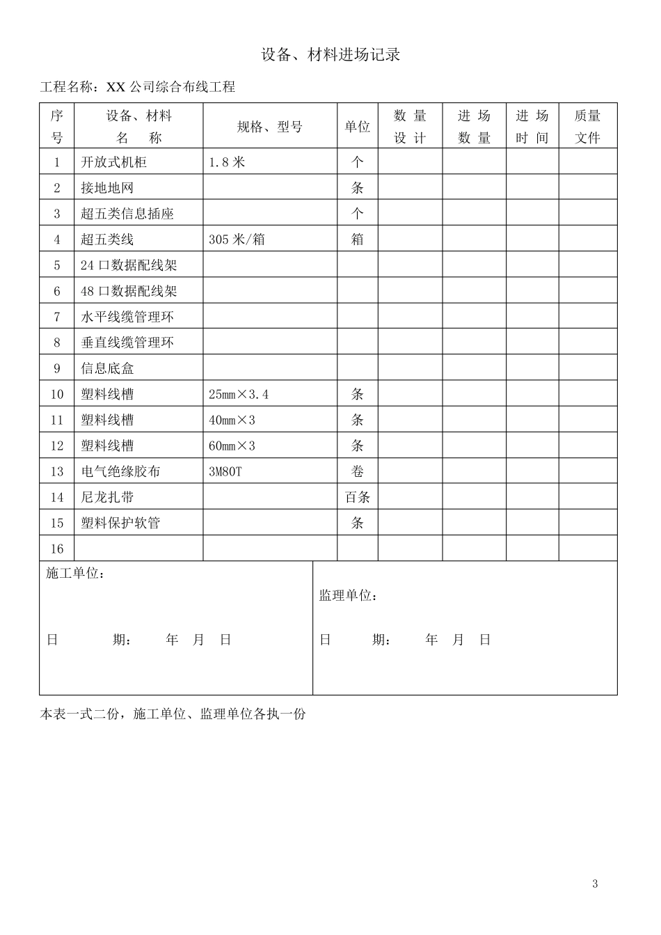 综合布线竣工资料_第3页