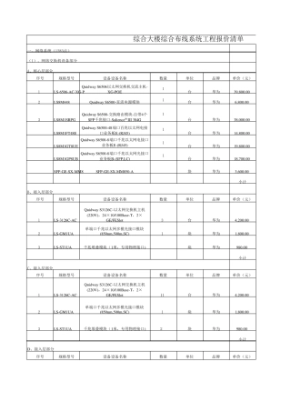 综合布线系统工程报价清单自动计算版