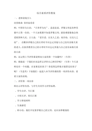 综合素质评价教案2