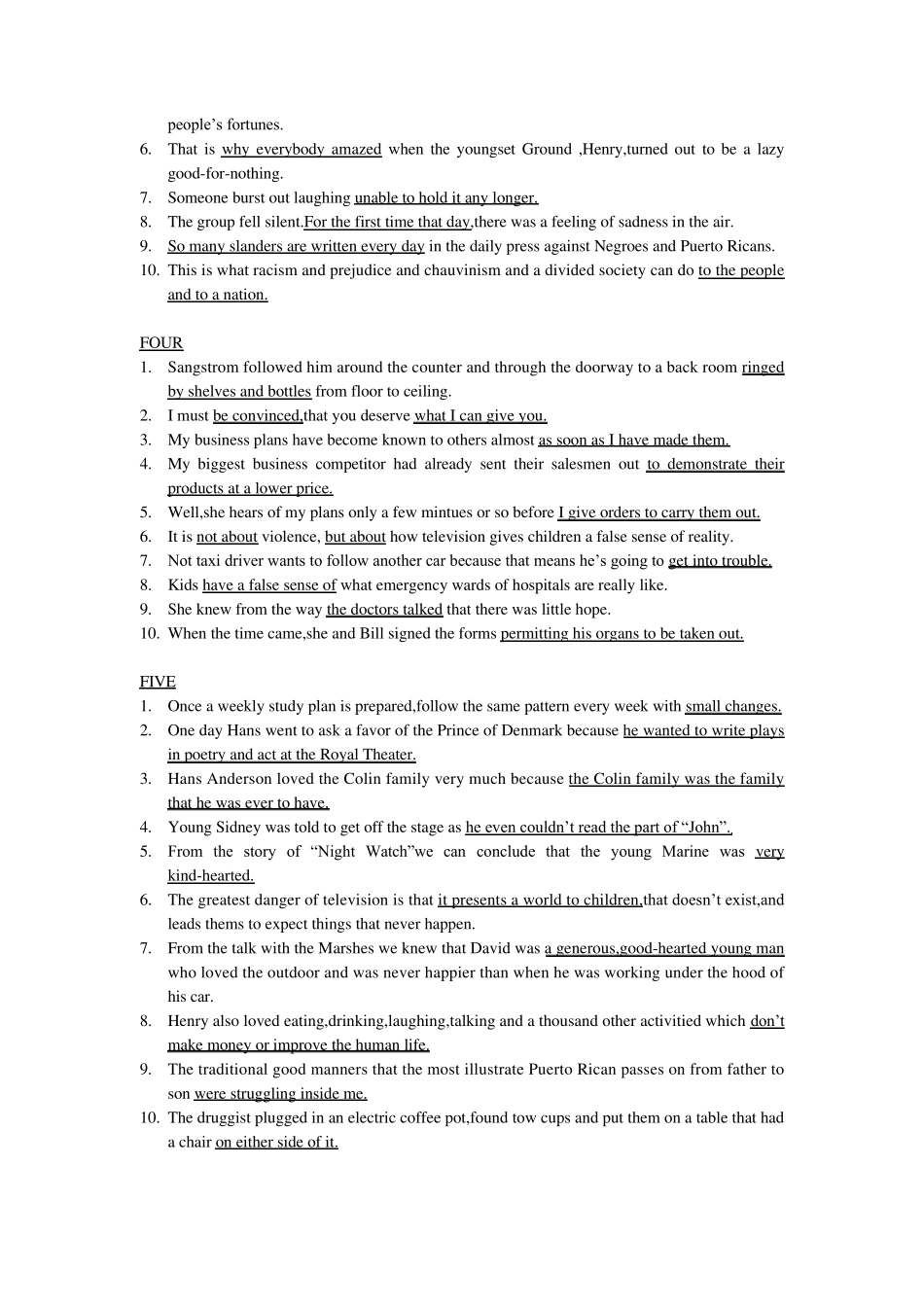 综合英语一重点知识总结根据课文完成句子_第2页