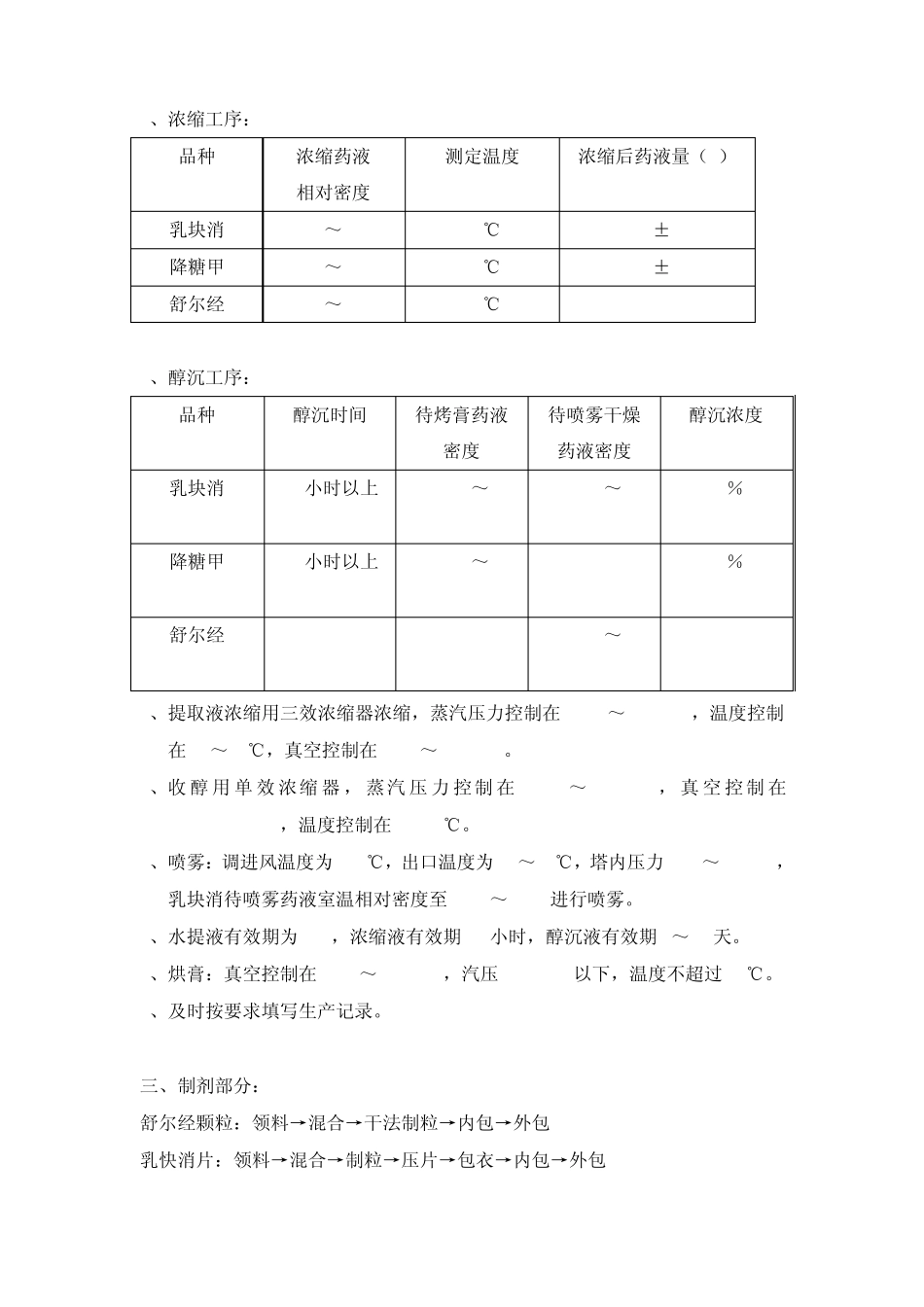 综合车间固体制剂工艺流程及操作注意事项_第3页