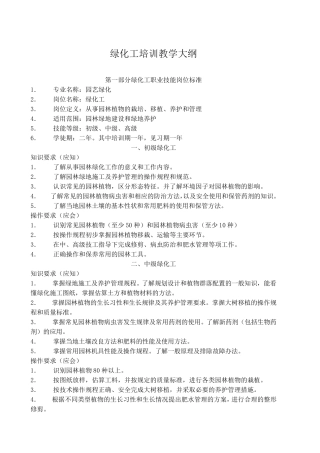 绿化工教学大纲