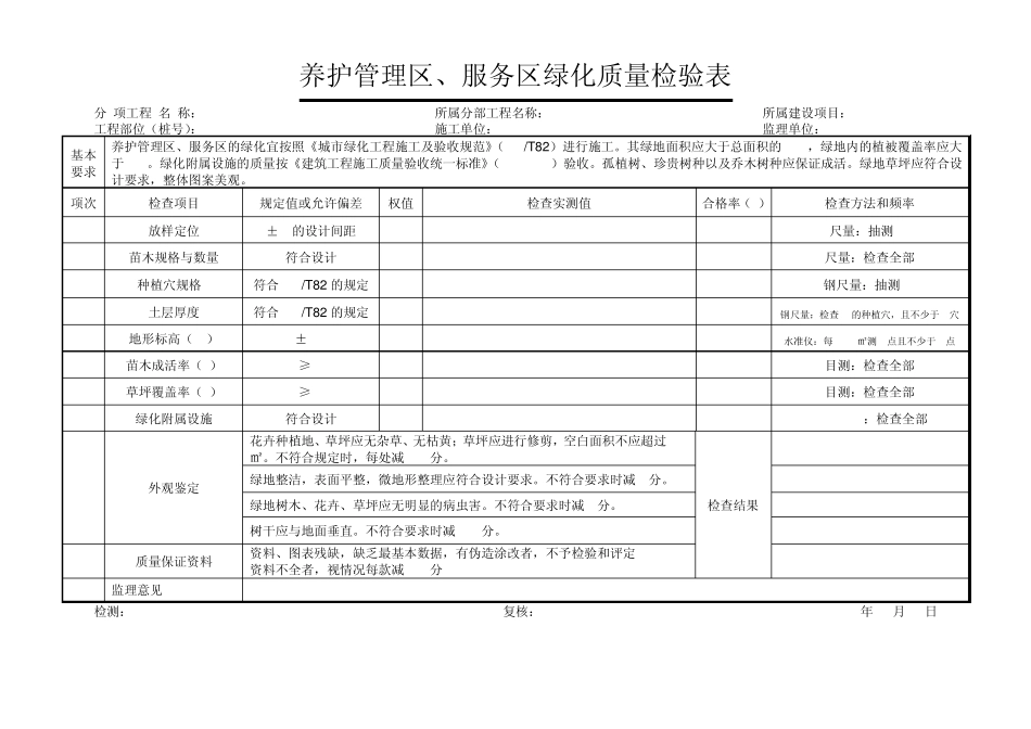 绿化工程评定表、检验表、统计表_第3页